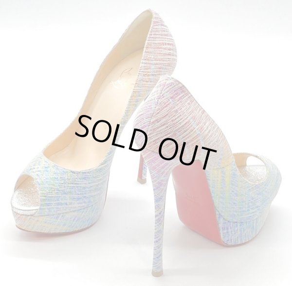 画像16: Christian Louboutin(クリスチャンルブタン) マルチカラーグリッターペイントプラットフォームパンプス 37 1/2 (16)