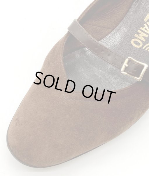 画像7: OLD FERRAGAMO(オールドフェラガモ/ヴィンテージ)ブラウンスエードストラップフラットシューズAUDREY  5 1/2C (7)