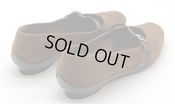 画像14: OLD FERRAGAMO(オールドフェラガモ/ヴィンテージ)ブラウンスエードストラップフラットシューズAUDREY  5 1/2C (14)