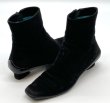 画像17: OLD FERRAGAMO(オールドフェラガモ) ブラックスエードガンチーニ刺繍ショートブーツ 5B (17)
