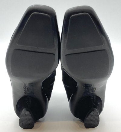 画像1: OLD FERRAGAMO(オールドフェラガモ) ブラックスエードガンチーニ刺繍ショートブーツ 6C