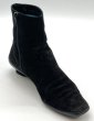 画像2: OLD FERRAGAMO(オールドフェラガモ) ブラックスエードガンチーニ刺繍ショートブーツ 5B (2)