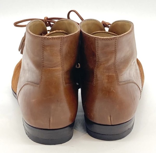 画像10: OLD FERRAGAMO(オールドフェラガモ) ライトブラウンレースアップショートブーツ 6 (10)