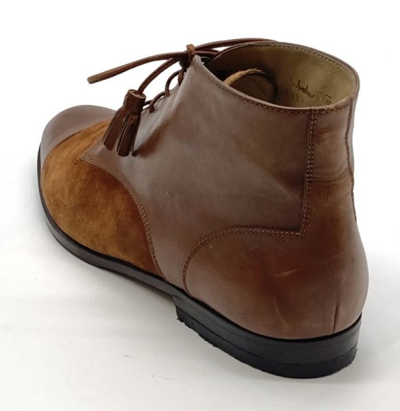 画像5: OLD FERRAGAMO(オールドフェラガモ) ライトブラウンレースアップショートブーツ 6 (5)