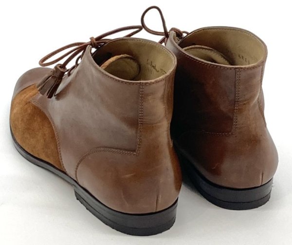 画像13: OLD FERRAGAMO(オールドフェラガモ) ライトブラウンレースアップショートブーツ 6 (13)