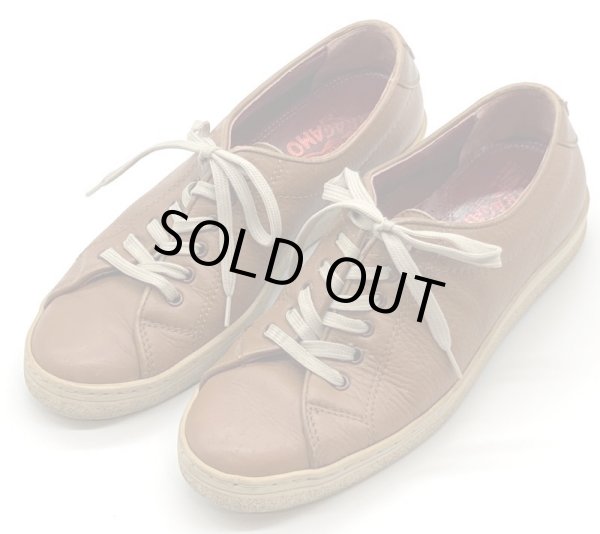 画像11: OLD FERRAGAMO(オールドフェラガモ) キャメルレザーレースアップスニーカー 4 1/2C (11)