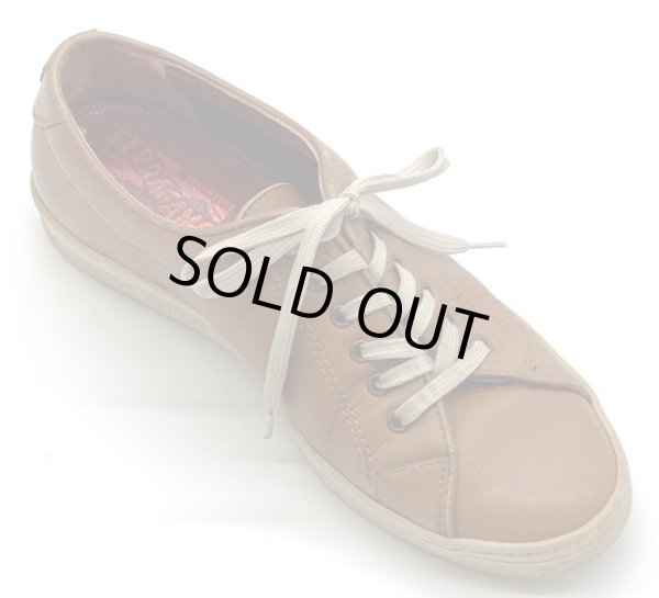 画像2: OLD FERRAGAMO(オールドフェラガモ) キャメルレザーレースアップスニーカー 4 1/2C (2)