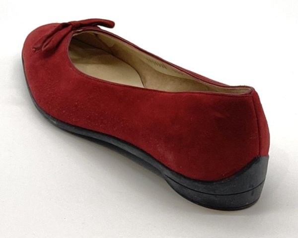画像5: OLD FERRAGAMO(オールドフェラガモ) ボルドースエードリボンフラットパンプス 7C (5)