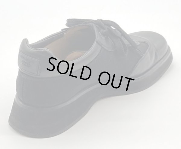 画像6: OLD FERRAGAMO(オールドフェラガモ) ブラックレザー×ファブリックレースアップスニーカー 4 1/2D (6)