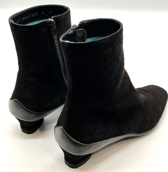 画像14: OLD FERRAGAMO(オールドフェラガモ) ブラックスエードガンチーニ刺繍ショートブーツ 6C (14)