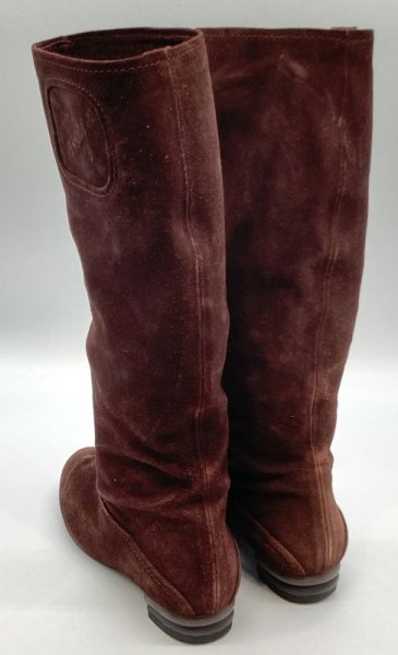 画像13: OLD FERRAGAMO(オールドフェラガモ)  ボルドーブラウンスエードロングブーツ 6C (13)