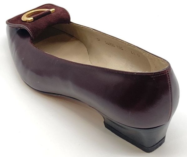 画像5: OLD FERRAGAMO(オールドフェラガモ/ヴィンテージ) ボルドーレザー×スエードガンチーニパンプス(デッドストック)4 1/2D (5)