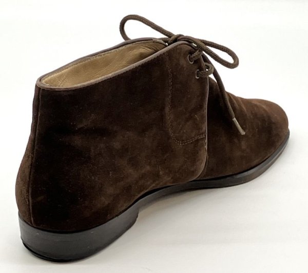 画像6: OLD FERRAGAMO(オールドフェラガモ)  ダークブラウンスエードレースアップショートブーツ 5D (6)