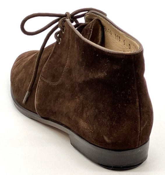 画像5: OLD FERRAGAMO(オールドフェラガモ)  ダークブラウンスエードレースアップショートブーツ 5D (5)