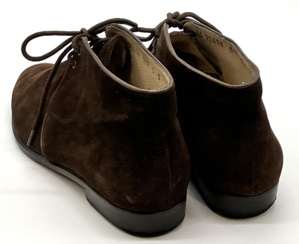画像13: OLD FERRAGAMO(オールドフェラガモ)  ダークブラウンスエードレースアップショートブーツ 5D (13)
