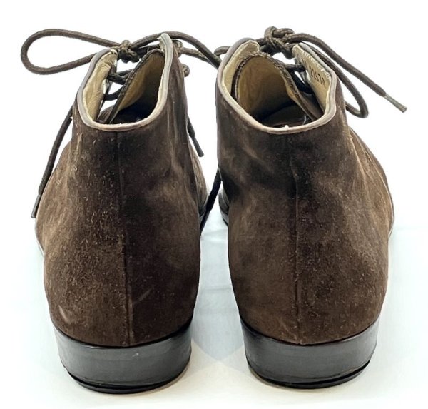 画像10: OLD FERRAGAMO(オールドフェラガモ)  ダークブラウンスエードレースアップショートブーツ 5D (10)