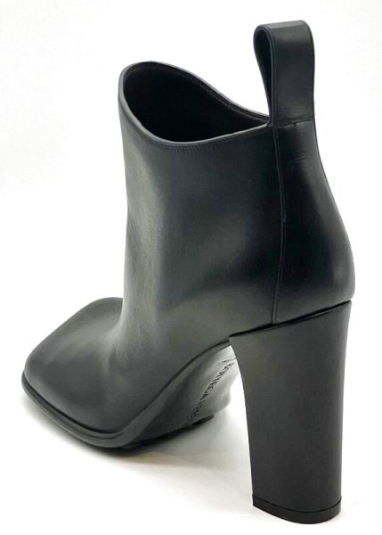 画像5: BOTTEGA VENETA (ボッテガヴェネタ)ブラックレザーボリュームスクエアトゥアンクルショートブーツ38 (5)