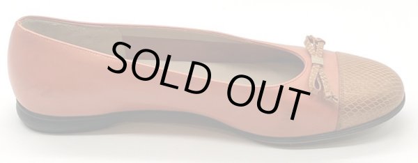 画像4: OLD FERRAGAMO(オールドフェラガモ)メタリックオレンジリボン付きフラットシューズ 8C (4)