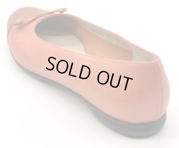 画像5: OLD FERRAGAMO(オールドフェラガモ)メタリックオレンジリボン付きフラットシューズ 8C (5)