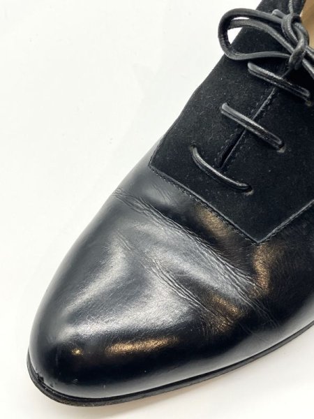 画像7: OLD FERRAGAMO(オールドフェラガモ) ブラックスエード×レザーレースアップショートブーツ 5D (7)