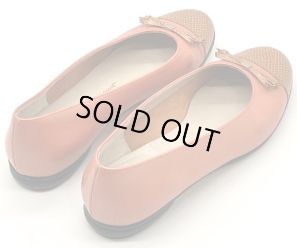 画像14: OLD FERRAGAMO(オールドフェラガモ)メタリックオレンジリボン付きフラットシューズ 8C (14)