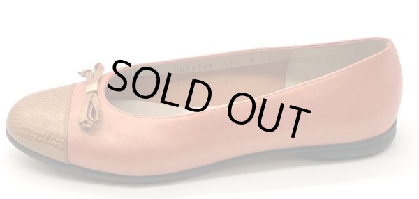 画像3: OLD FERRAGAMO(オールドフェラガモ)メタリックオレンジリボン付きフラットシューズ 8C (3)