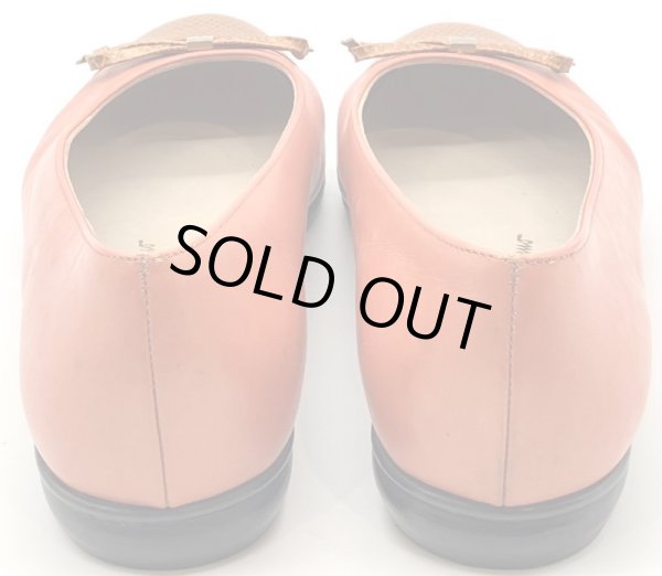 画像10: OLD FERRAGAMO(オールドフェラガモ)メタリックオレンジリボン付きフラットシューズ 8C (10)