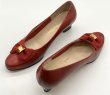 画像18: OLD FERRAGAMO(オールドフェラガモ) レッドレザーヴァラリボン付きパンプス 8C (18)