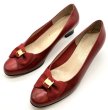 画像11: OLD FERRAGAMO(オールドフェラガモ) レッドレザーヴァラリボン付きパンプス 8C (11)