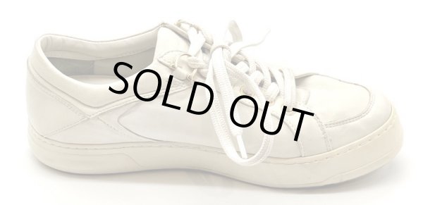 画像4: OLD FERRAGAMO(オールドフェラガモ) アイボリーホワイトレザーレースアップスニーカー 7D (4)