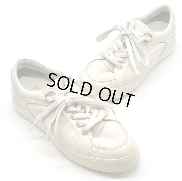 画像16: OLD FERRAGAMO(オールドフェラガモ) アイボリーホワイトレザーレースアップスニーカー 7D (16)