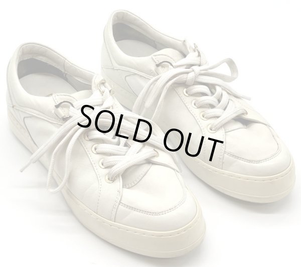 画像12: OLD FERRAGAMO(オールドフェラガモ) アイボリーホワイトレザーレースアップスニーカー 7D (12)