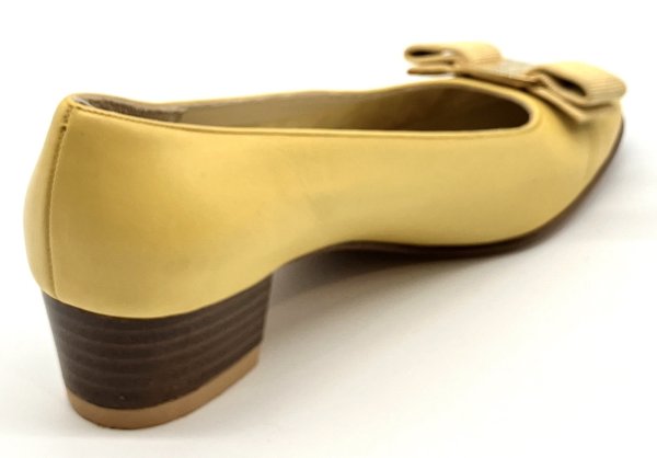 画像7: OLD FERRAGAMO(オールドフェラガモ) イエローレザーヴァラリボンパンプス 4 1/2D (7)