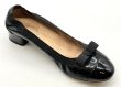 画像2: OLD FERRAGAMO(オールドフェラガモ) ブラックパテントリボン付きバレエシューズパンプス 6 1/2 (2)