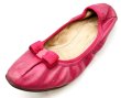 画像1: OLD FERRAGAMO(オールドフェラガモ/ヴィンテージ)マゼンタピンクレザーリボンバレエフラットシューズ MYJOY 6 1/2M (1)