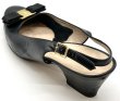 画像3: OLD FERRAGAMO(オールドフェラガモ) ブラックレザーヴァラリボンバックストラップパンプス 8C (3)