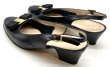 画像15: OLD FERRAGAMO(オールドフェラガモ) ブラックレザーヴァラリボンバックストラップパンプス 8C (15)