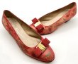 画像16: OLD FERRAGAMO(オールドフェラガモ) レッドレザーヴァラリボンパンプス(リカラー&ペイント) 7C (16)