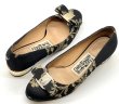 画像15: OLD FERRAGAMO(オールドフェラガモ) ブラック×ゴールドレースヴァラリボンパンプス 4D (15)