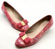 画像15: OLD FERRAGAMO(オールドフェラガモ) ビビッドピンクヴァラリボンパンプス(リカラー&ペイント) 6C (15)