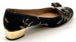 画像6: OLD FERRAGAMO(オールドフェラガモ) ブラック×ゴールドレースヴァラリボンパンプス 4D (6)