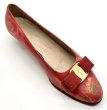 画像2: OLD FERRAGAMO(オールドフェラガモ) レッドレザーヴァラリボンパンプス(リカラー&ペイント) 7C (2)
