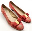 画像12: OLD FERRAGAMO(オールドフェラガモ) レッドレザーヴァラリボンパンプス(リカラー&ペイント) 7C (12)
