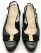画像11: OLD FERRAGAMO(オールドフェラガモ) ブラックレザーヴァラリボンバックストラップパンプス 8C (11)