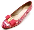 画像1: OLD FERRAGAMO(オールドフェラガモ) ビビッドピンクヴァラリボンパンプス(リカラー&ペイント) 6C (1)