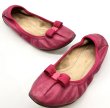 画像14: OLD FERRAGAMO(オールドフェラガモ/ヴィンテージ)マゼンタピンクレザーリボンバレエフラットシューズ MYJOY 6 1/2M (14)