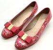 画像11: OLD FERRAGAMO(オールドフェラガモ) ビビッドピンクヴァラリボンパンプス(リカラー&ペイント) 6C (11)
