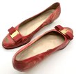 画像18: OLD FERRAGAMO(オールドフェラガモ) レッドレザーヴァラリボンパンプス(リカラー&ペイント) 7C (18)