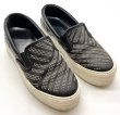 画像10: OLD FERRAGAMO(オールドフェラガモ)ブラックレザー×シルバースタッズスリッポンスニーカー 4 1/2M (10)