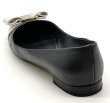画像5: OLD FERRAGAMO(オールドフェラガモ) ホワイト×ブラックバイカラーレザーヴァリナリボンフラットシューズ 6 1/2D (5)